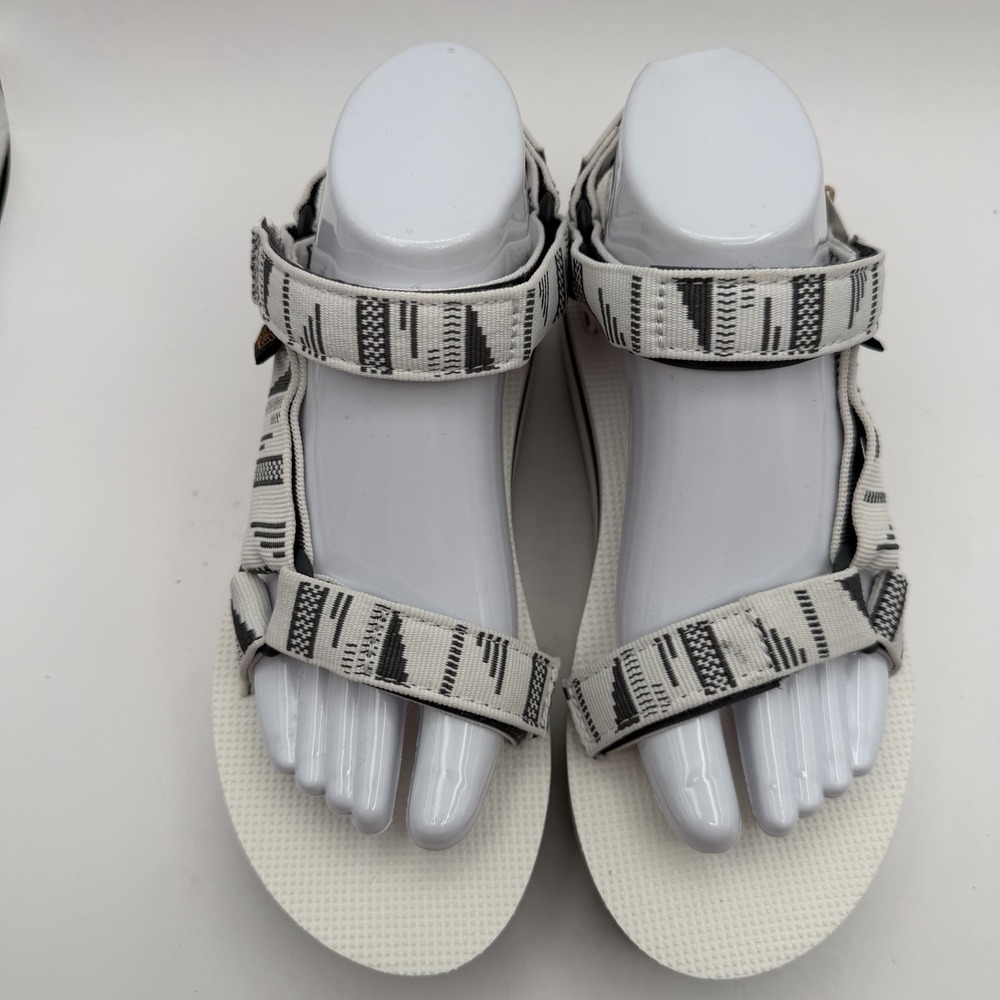 New TEVA Flatform Universal Women's Sandals Sz 8 White Navy Shoes 11008844 Aztec - Picture 4 of 10